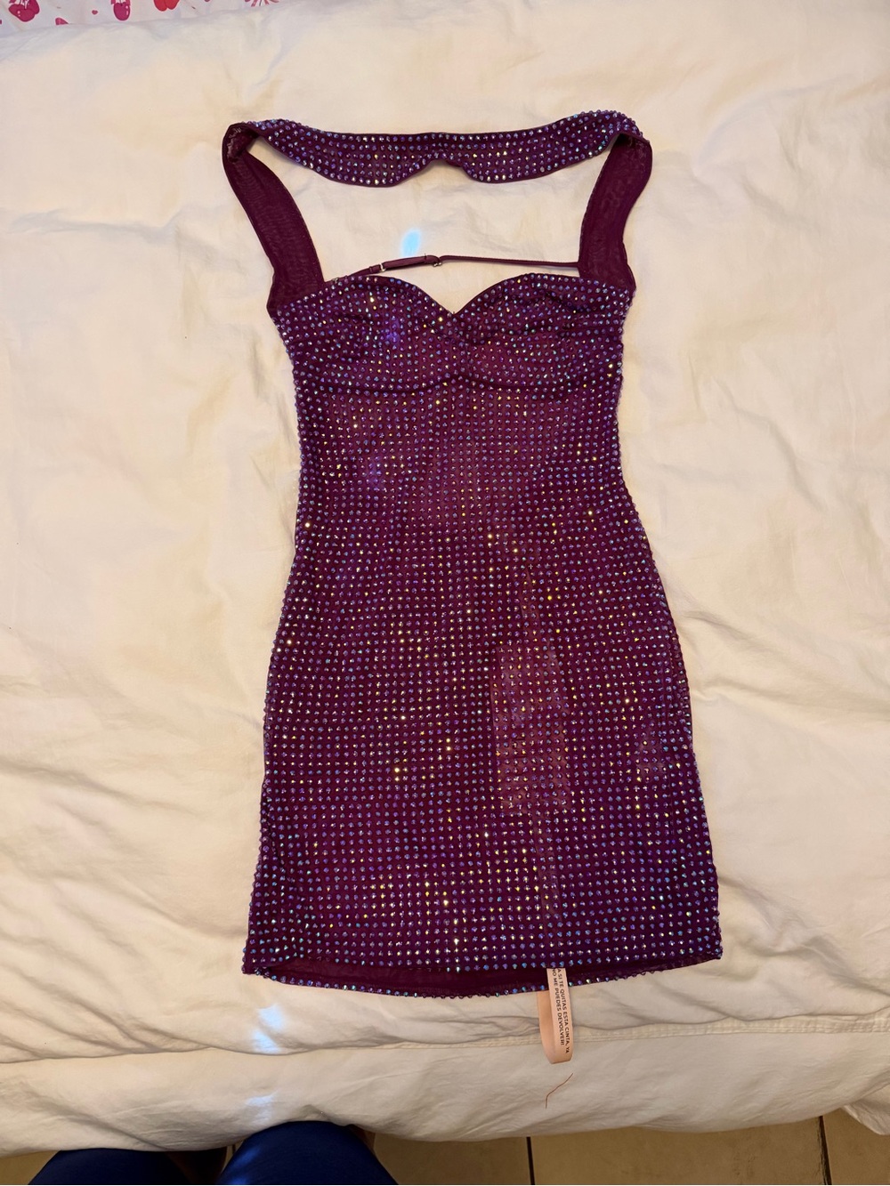 Oh Polly Plum Sequin Mini Dress - Picture 1 of 2